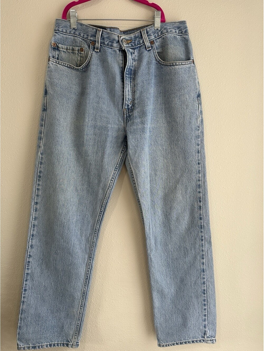 Vintage Style Levi Strauss 505 Straight Leg Classic Light Stone Wash W34 L30